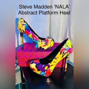 Steve Madden Multicolor Abstract ‘NALA’ Platform Heels